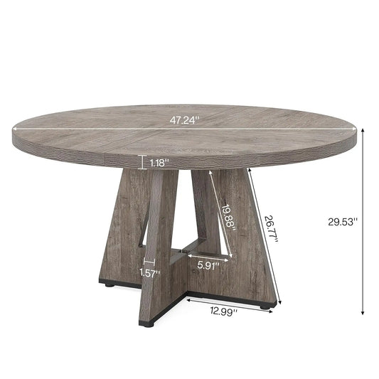 47 inch Round Dining Table or Wood Kitchen Table