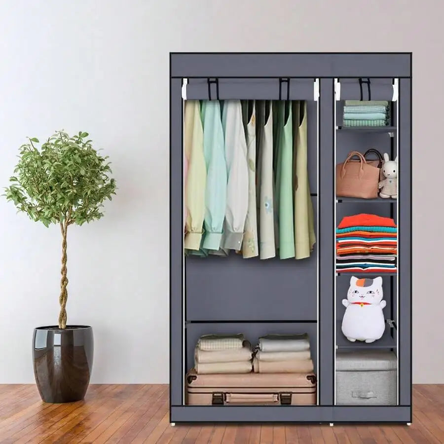 71" Portable, Freestanding Wardrobe, Closet Storage Organizer