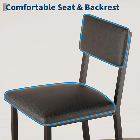 5-Piece Dining Table Set , Bar Table Set with 4 Upholstered Chairs for Pub, Dining Room, Kitchen