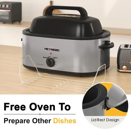 28 Quart Electric Roaster Oven with Visible Lid