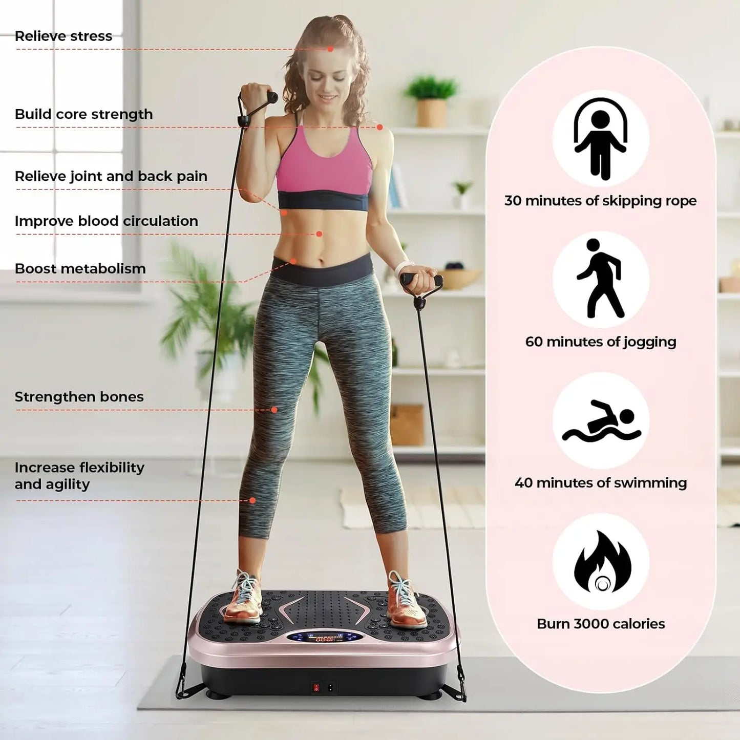 Fitness Vibration Board for Home, Full Body Exercise Machine