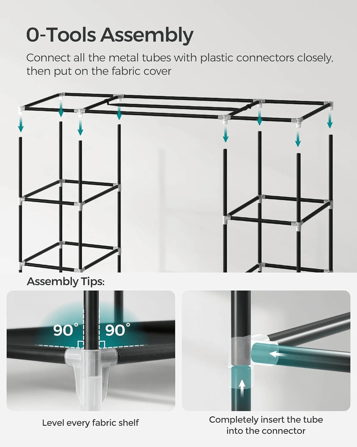 71" Portable, Freestanding Wardrobe, Closet Storage Organizer