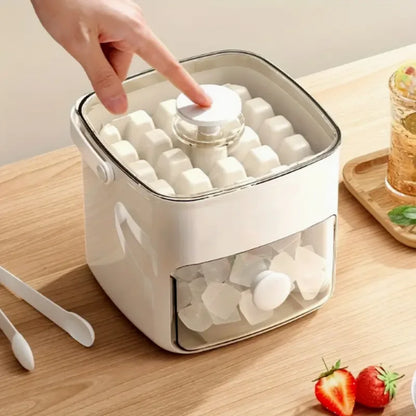 48-Cube Ice Maker - Portable, Double Layer, Easy-Press Lid