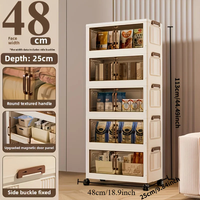 3/4-Tier Foldable Storage Cabinet, Stackable Storage Drawers.