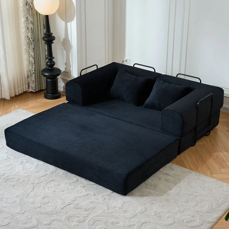79'' Boneless Couch, Foldable Convertible Futon Sleeper