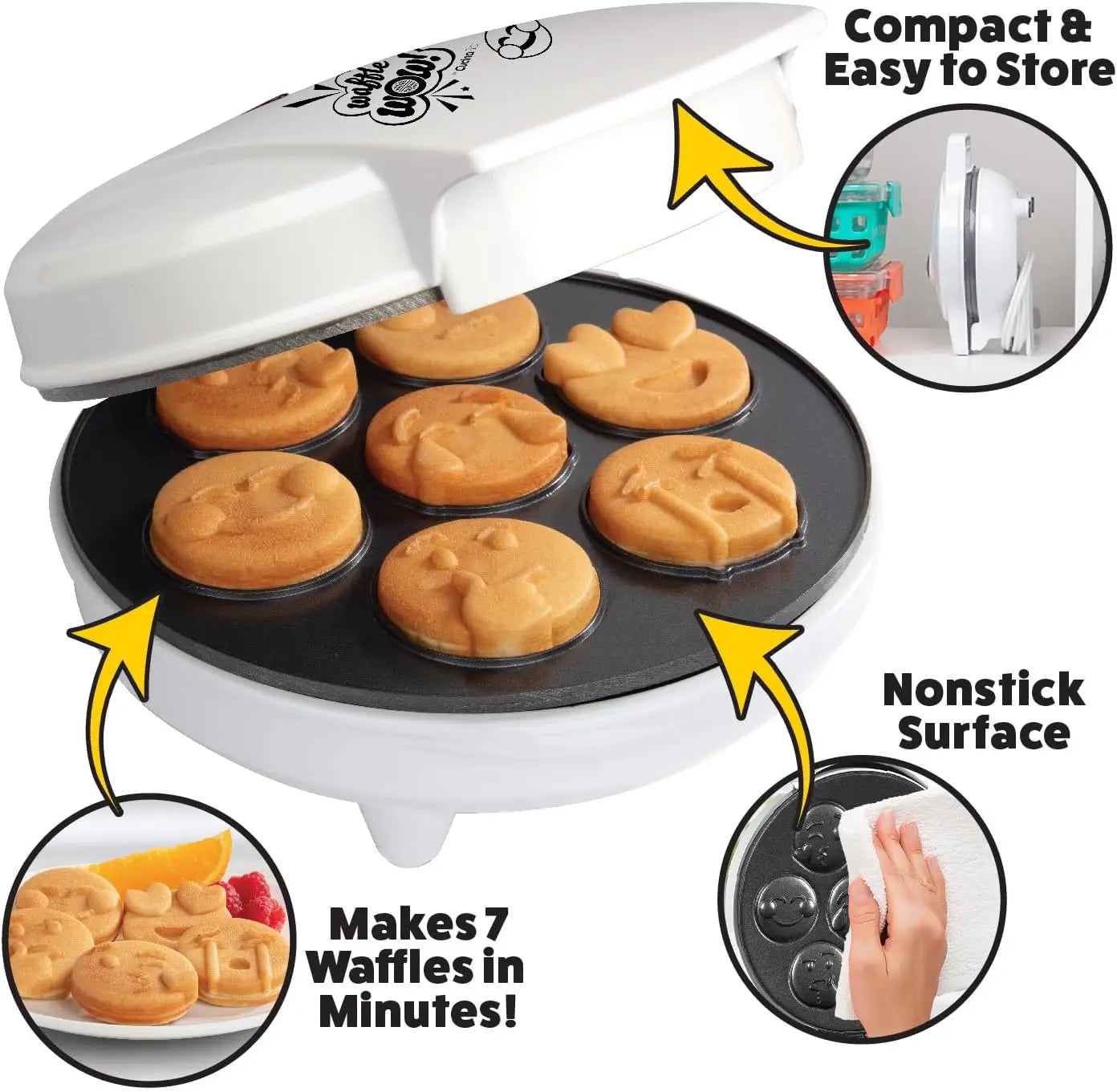 Make 7 Unique Smiley Face Waffles Pancakes for Kids