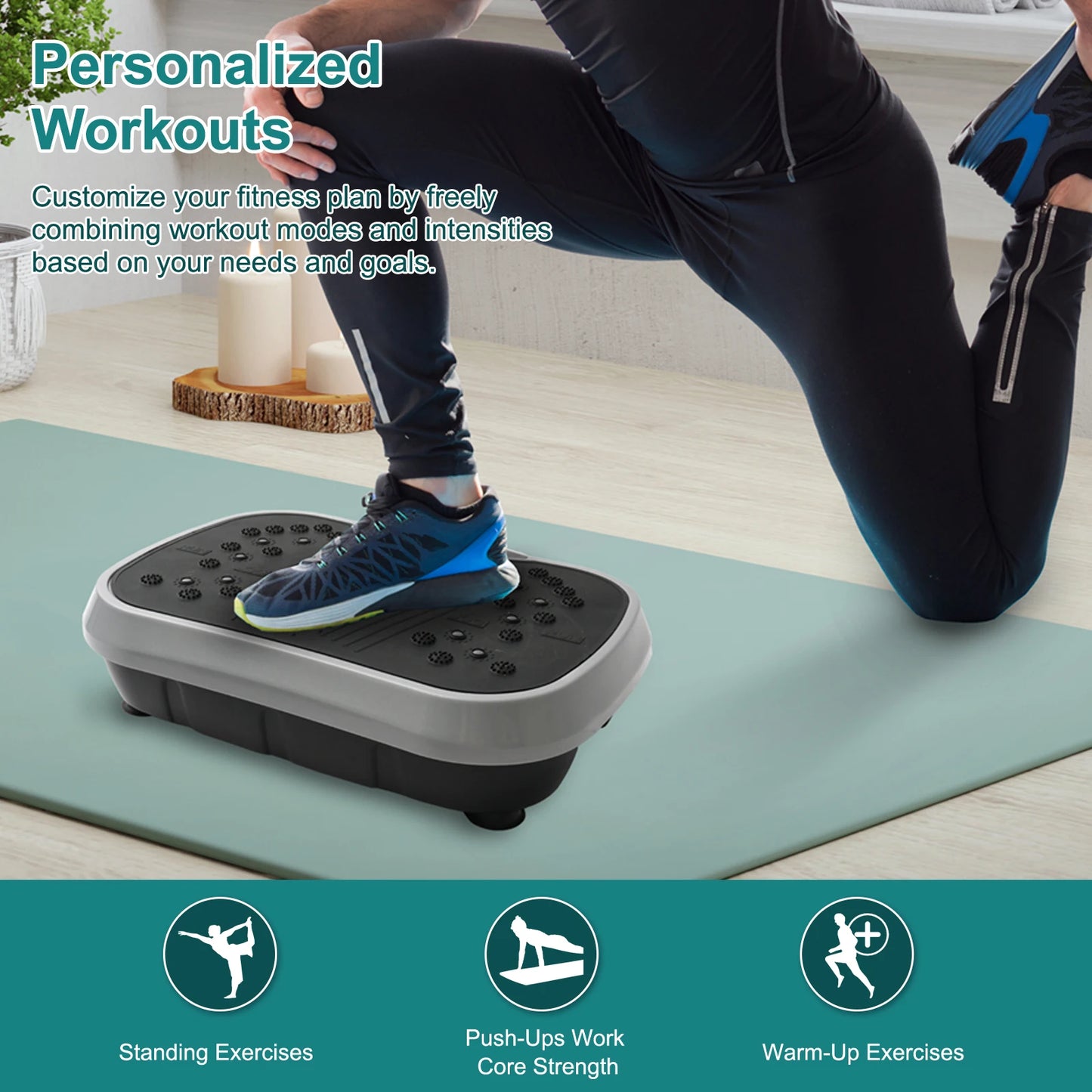 Vibration Plate, Exercise Machine Fat-Burning, Portable Fitness Equipment