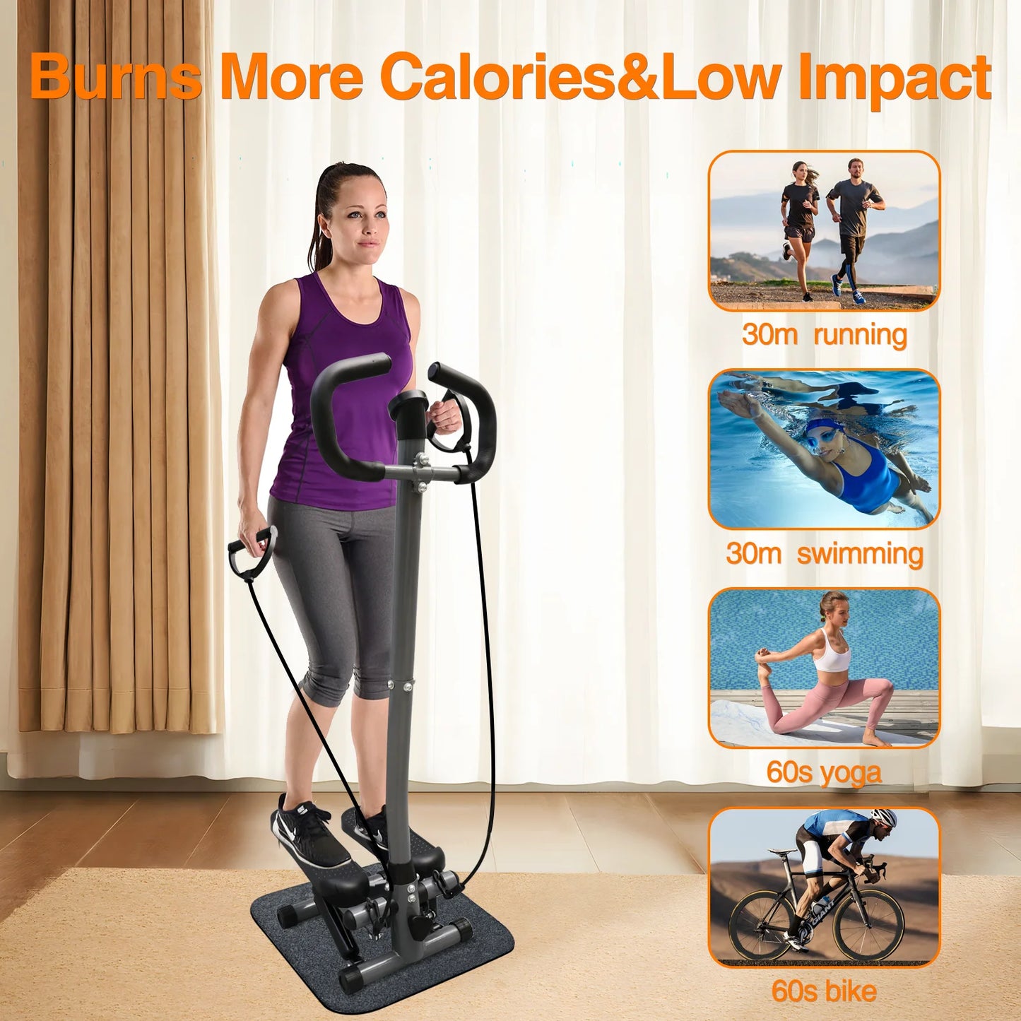 Exercise Twist Stepper Machine with Handlebar
