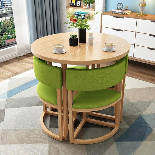 Round Mobile Dining or Kitchen, 4 Chairs
