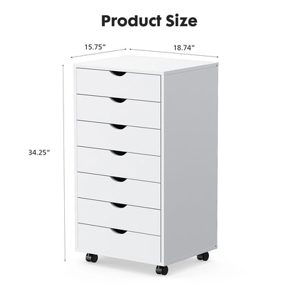 7 Drawer Chest Dresser Nightstand Storage Cabinet Wooden File