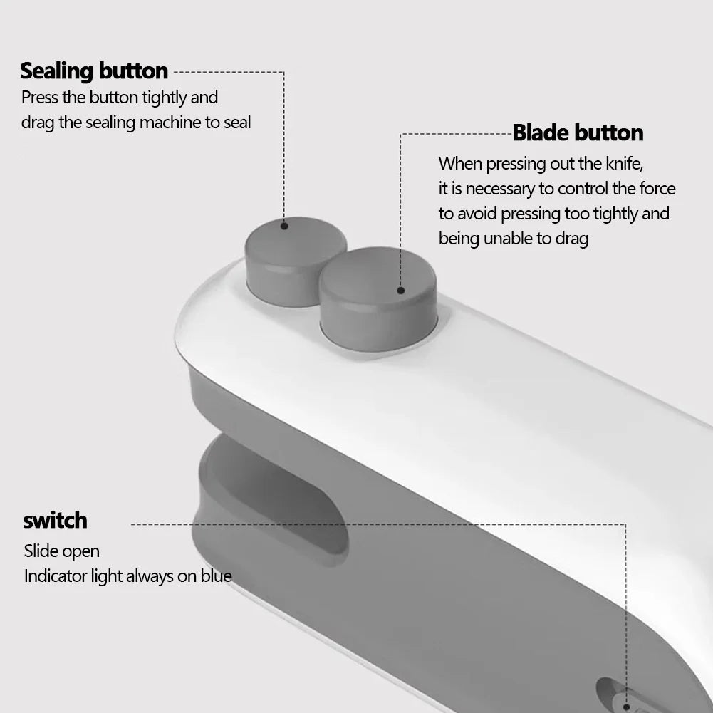 2 In 1 Sealer Cutter Multifunctional Portable, Mini Bag Sealer Portable Resealer