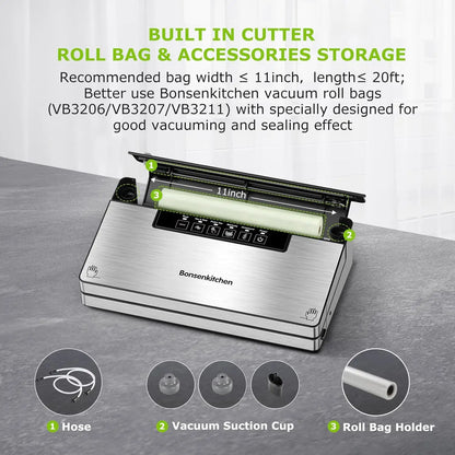 Stainless Steel Vacuum Sealer with 100 Bags