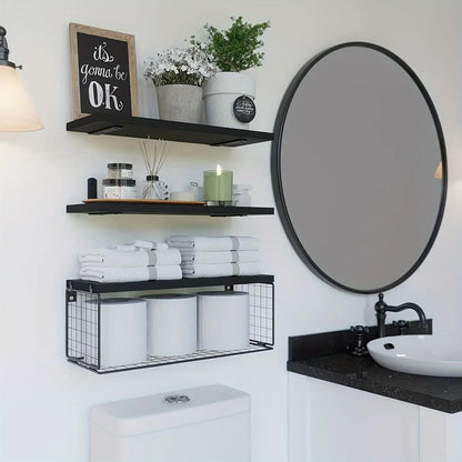 Wall Mounted Farmhouse Bathroom/Bedroom Floating Shelves