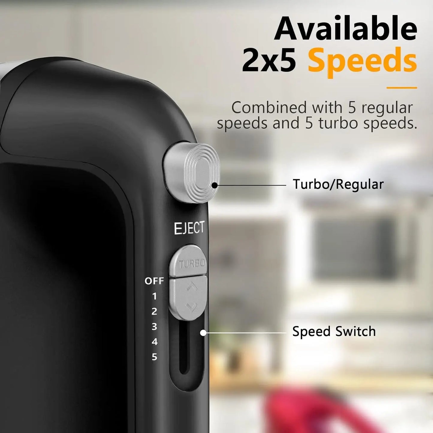 Hand Mixer Electric, Turbo Boost/Self-Control Speed