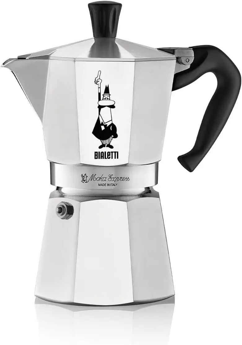 Italian-Style Stovetop Espresso Maker in Natural Silver