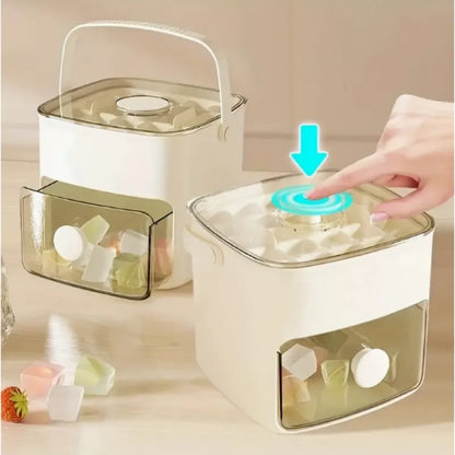 48-Cube Ice Maker - Portable, Double Layer, Easy-Press Lid