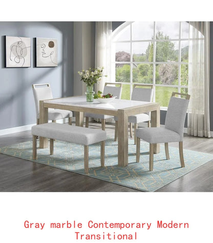 Contemporary 7pc Dining Set and Full Back Upholstered Chairs