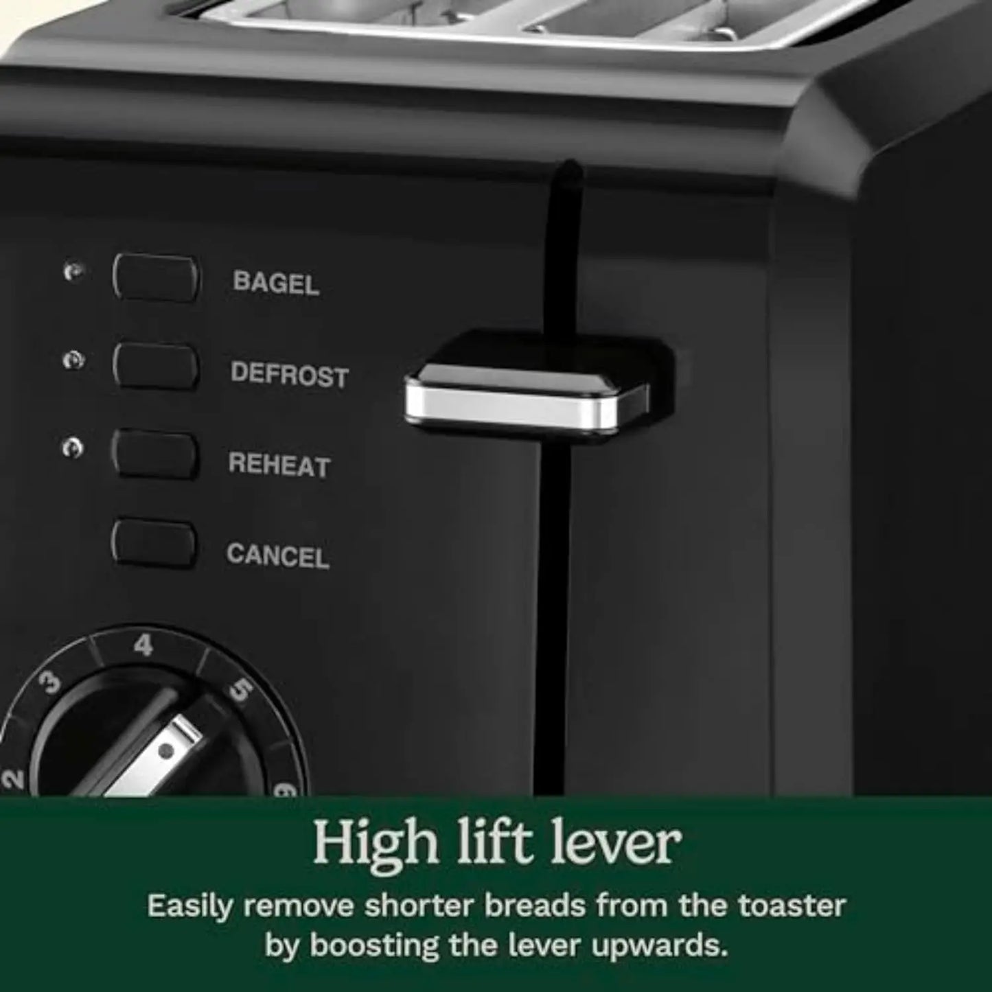 2-Slice Compact Plastic Toaster in Black