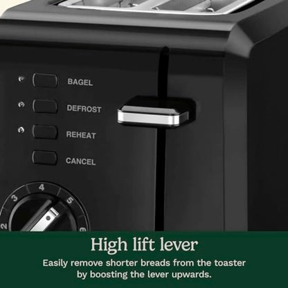 2-Slice Compact Plastic Toaster in Black