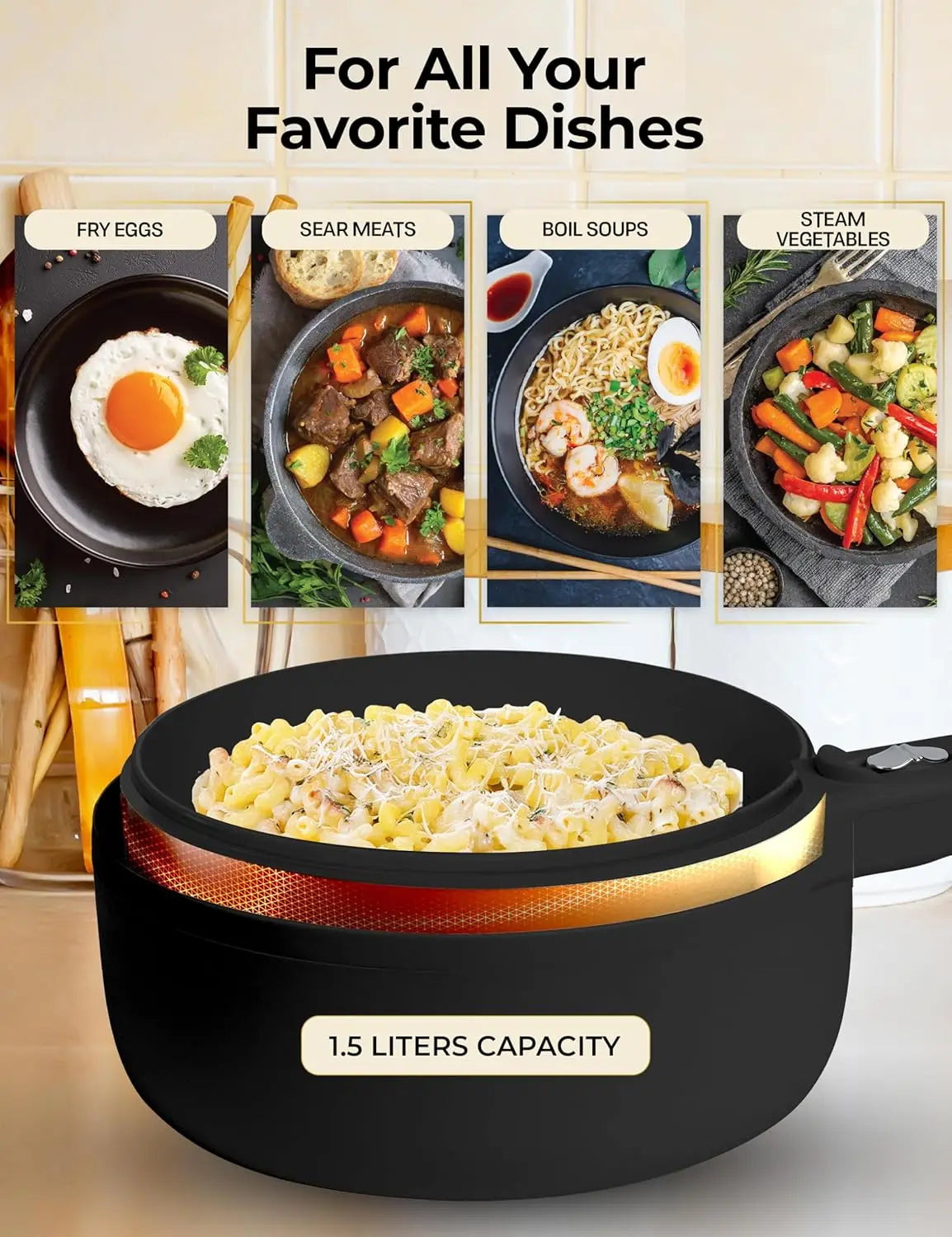 PRO Electric Hot Pot with Lid and Steame