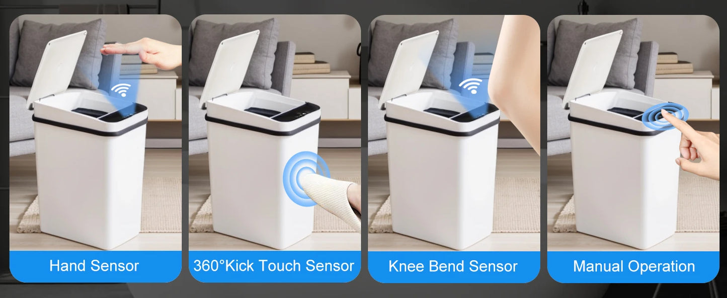 2 Pack 12L Automatic Trash Cans Touchless Motion Sensor with Lid