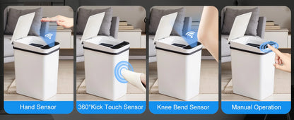 2 Pack 12L Automatic Trash Cans Touchless Motion Sensor with Lid