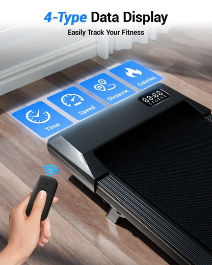 Foldable 6% Slope Under Desk Treadmill,  Portable Remote Control LED Display