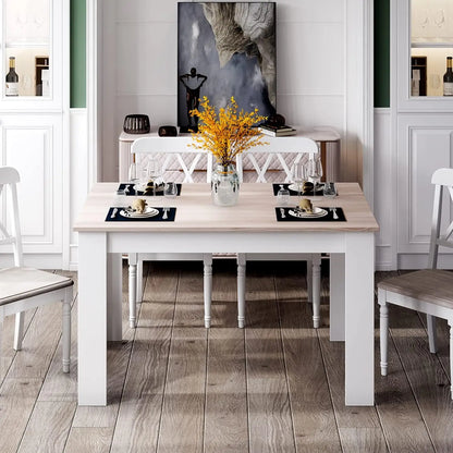 Wooden,  Rectangular Dinner Table Or Modern Kitchen Table for 4