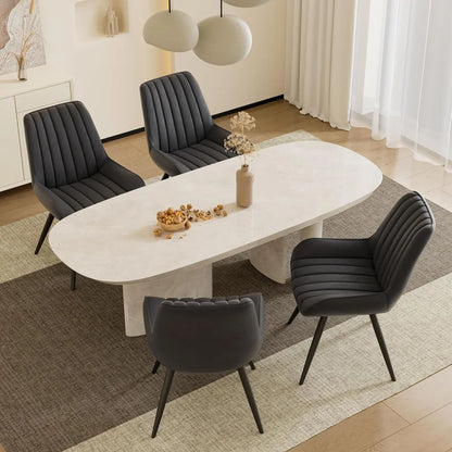 Mid Century Modern Kitchen Chairs with Soft Cushion, Set of 4