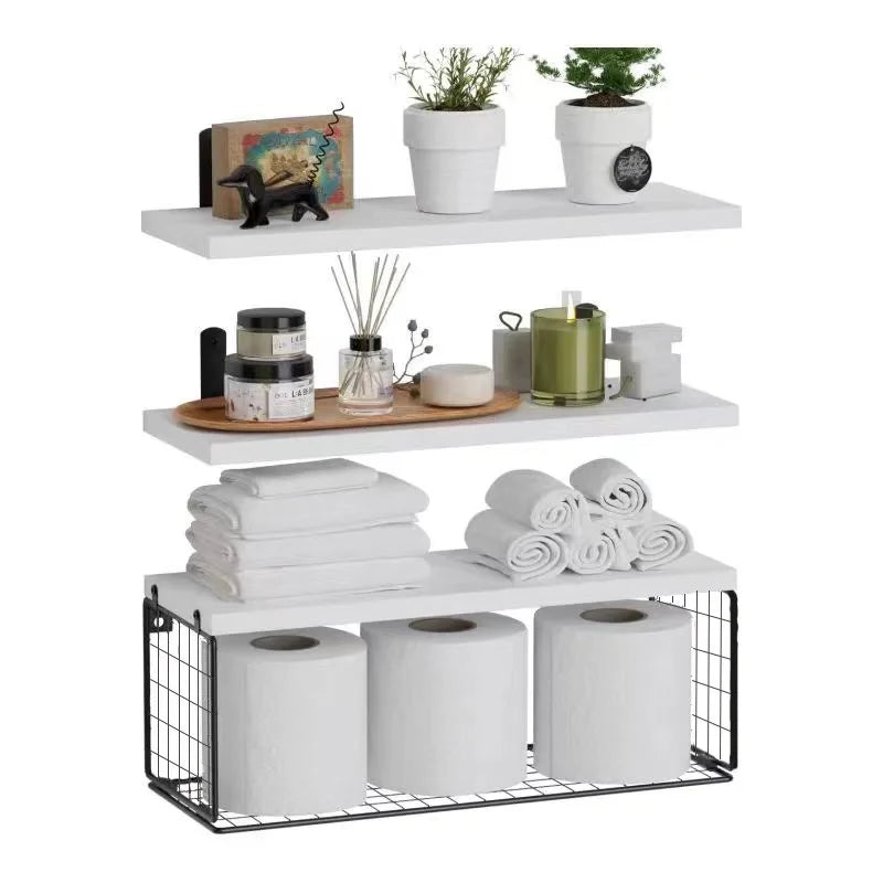 Wall Mounted Farmhouse Bathroom/Bedroom Floating Shelves