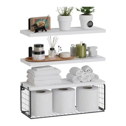 Wall Mounted Farmhouse Bathroom/Bedroom Floating Shelves