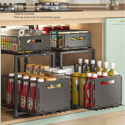 2 Tier Slide Out Cabinet Organizer
