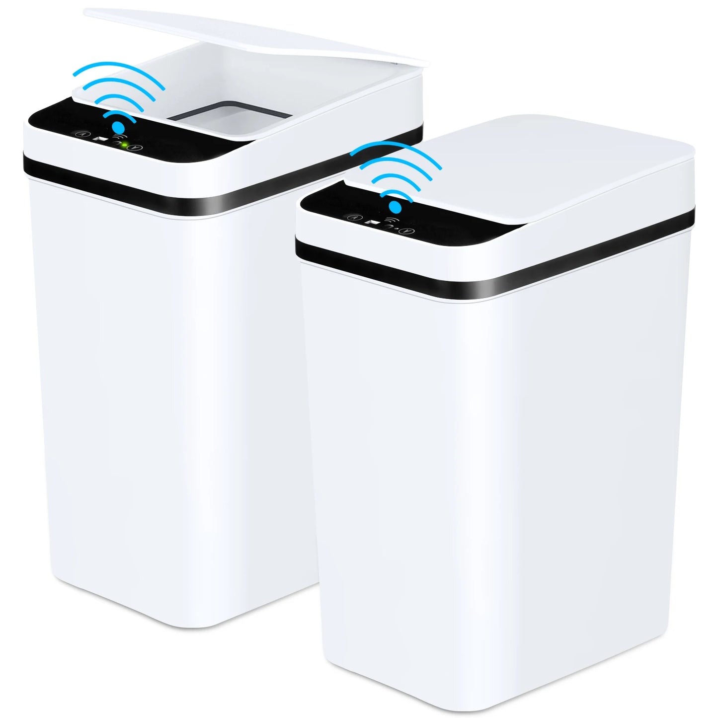 2 Pack 12L Automatic Trash Cans Touchless Motion Sensor with Lid