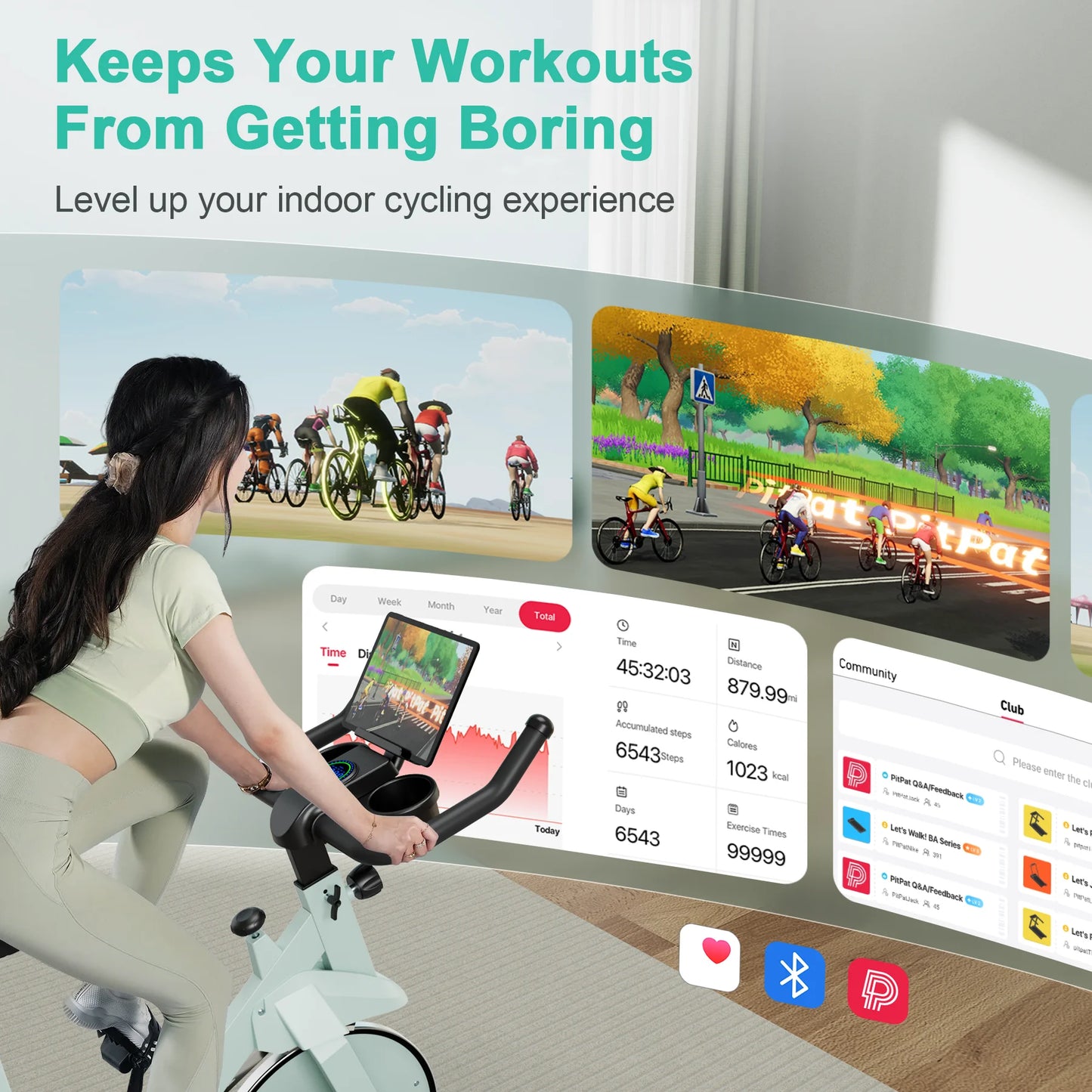 Super Run Exercise Bike,  Low Noise Workout Cycling Bike For Home