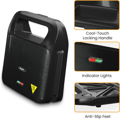 3 in 1 Sandwich Maker Press with Non-Stick Plates
