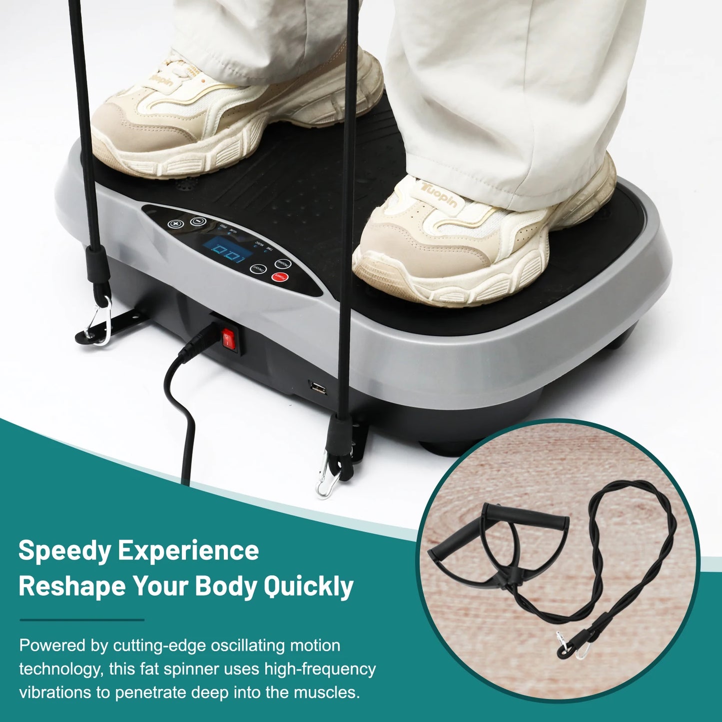 Vibration Plate, Exercise Machine Fat-Burning, Portable Fitness Equipment