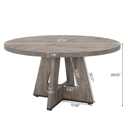 47 inch Round Dining Table or Wood Kitchen Table
