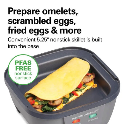 6in1 Electric Egg Cooker for Hard Boiled Eggs,  5.25 NonStick Skillet for Omelets