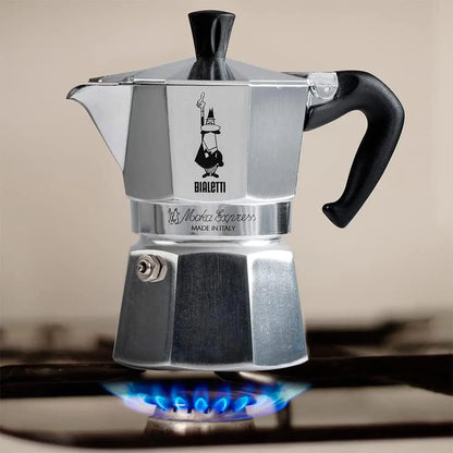 Italian-Style Stovetop Espresso Maker in Natural Silver