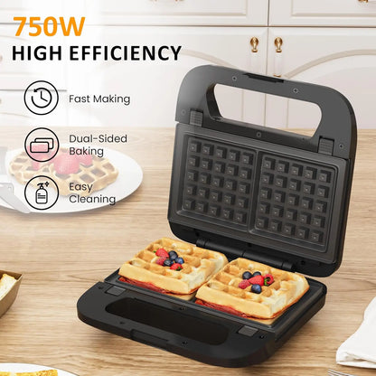 3 in 1 Sandwich Maker Press with Non-Stick Plates