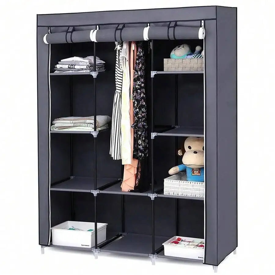 71" Portable, Freestanding Wardrobe, Closet Storage Organizer