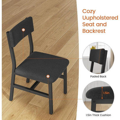 4-6 Person Extendable Dining Table Set with 4 Cushioned Chairs