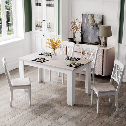 Wooden,  Rectangular Dinner Table Or Modern Kitchen Table for 4
