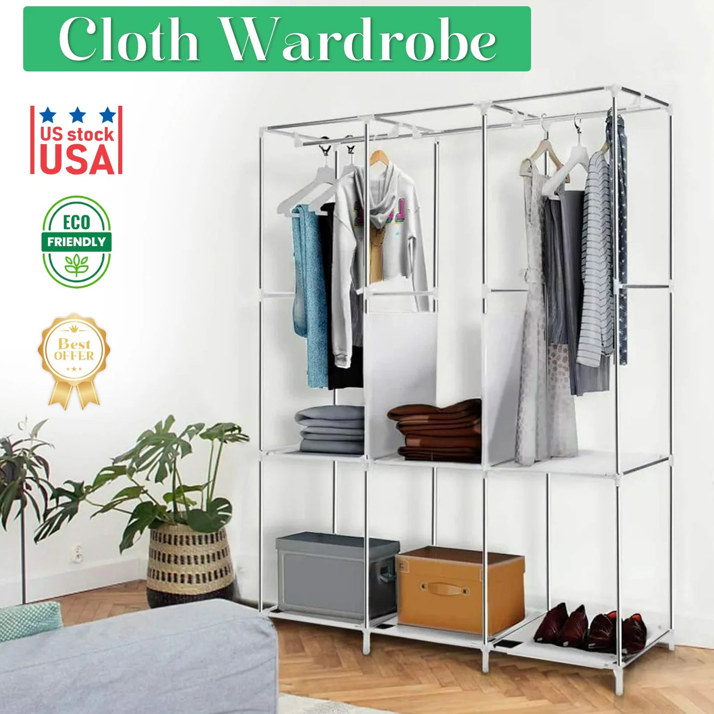 Wardrobe Organizer Storage Rack