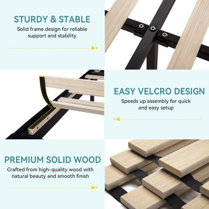 Full/Queen/King Velvet Platform Bed Frame with RGB LED Headboard