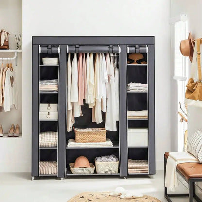 71" Portable, Freestanding Wardrobe, Closet Storage Organizer