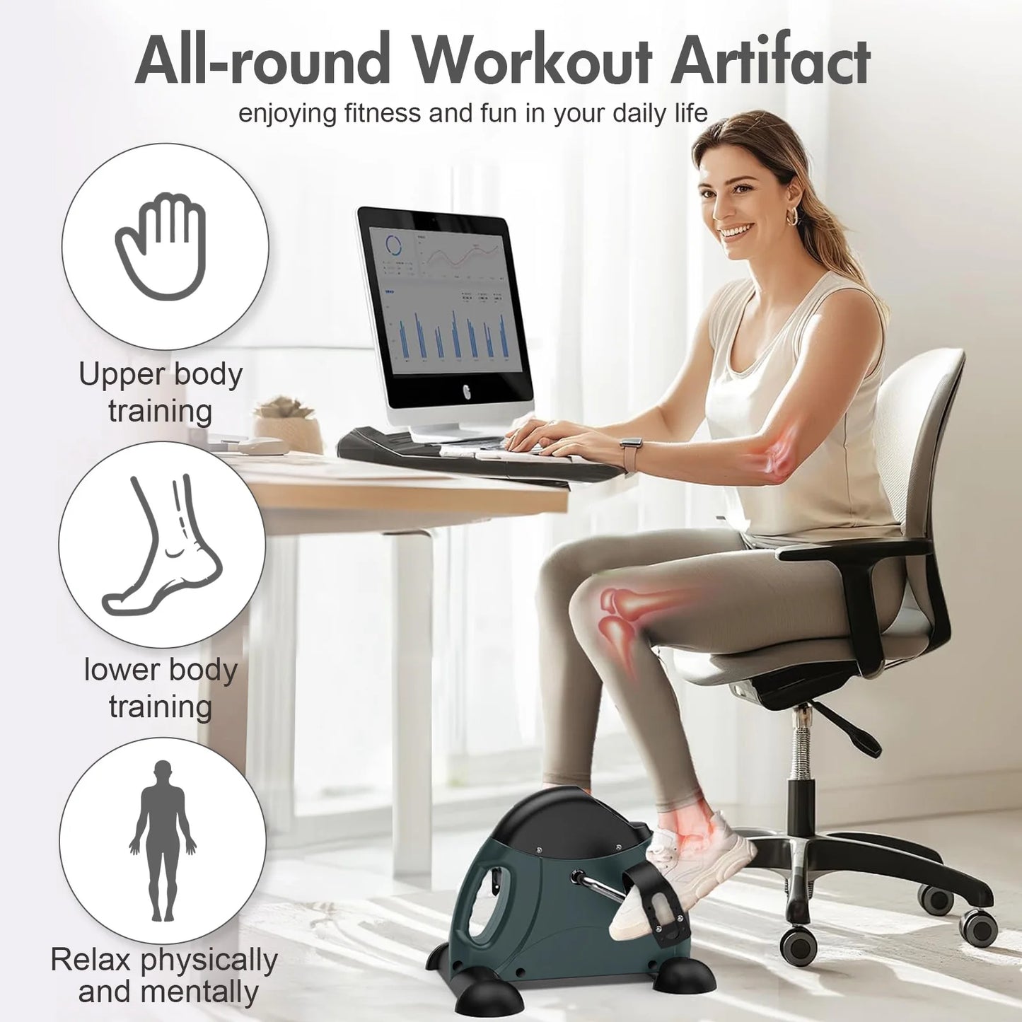 Mini Pedal Exercise Bike, Cycling Portable Bike