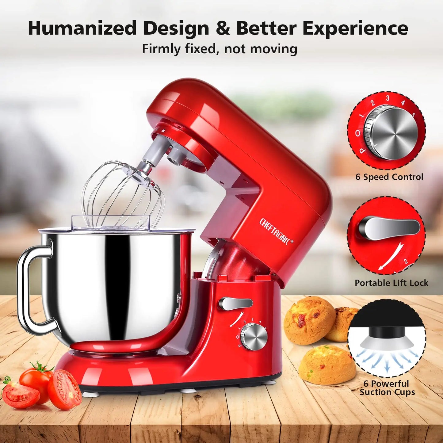 1pc CHEFTRONIC Stand Mixer, Frother for milk
