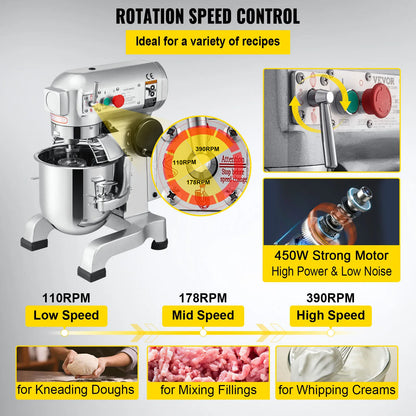 10- 30L Electric Dough Machine Kitchen Food Stand Blender