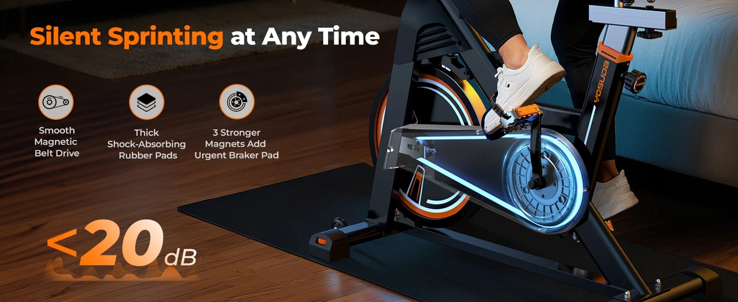 YOSUDA PRO Magnetic Exercise Bike, Indoor Cycling Bike Stationary with Comfortable Seat Cushion